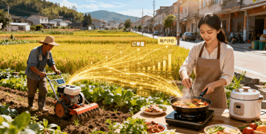 抖音下沉市场优势凸显！农具、高性价比小家电等实用品类领跑，优势难被复制